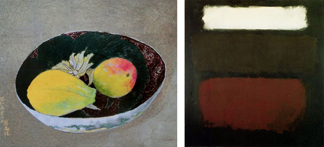 左｜『花と果物』 1961年 / 右｜マーク・ロスコ『ナンバー28』 1964年 