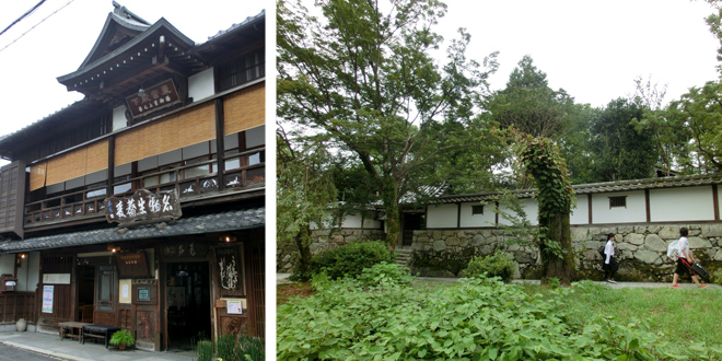 左｜こちらが、有名なお蕎麦屋さん「鶴喜そば」 / 右｜いかにも歴史のある町という感じ